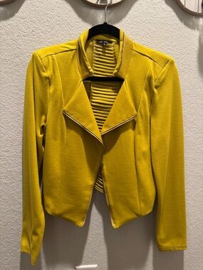W by Worth Bright Yellow Open-Front Blazer Jacket